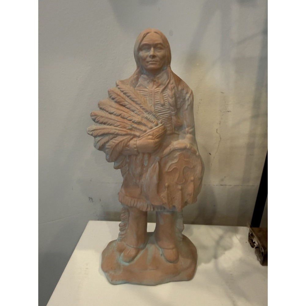 Vintage Native‎ American Warrior Terracotta Figurine